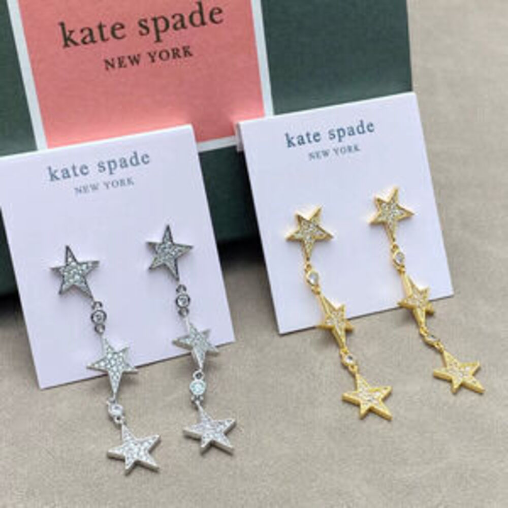 kate spade Zircon Starry 5 Point Star Long Drop Earrings